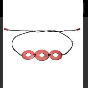 Women's Red Natori Wood Belt